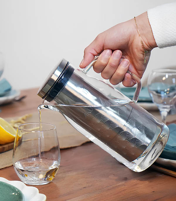 Carafe en Verre et Inox Filtrante Cookut