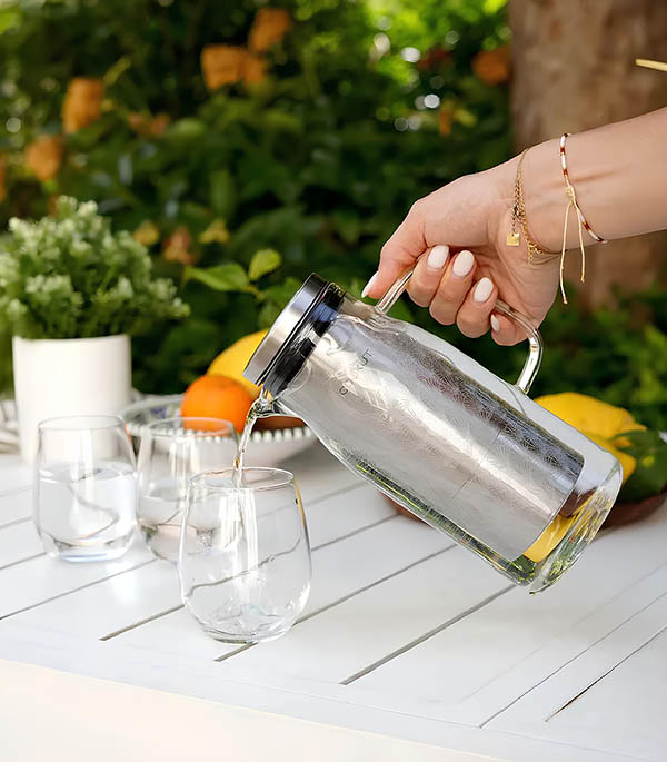 Cookut glass and stainless steel filter carafe