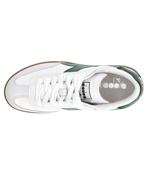 Sneakers Trainer Blanc et Verts Paturages Diadora