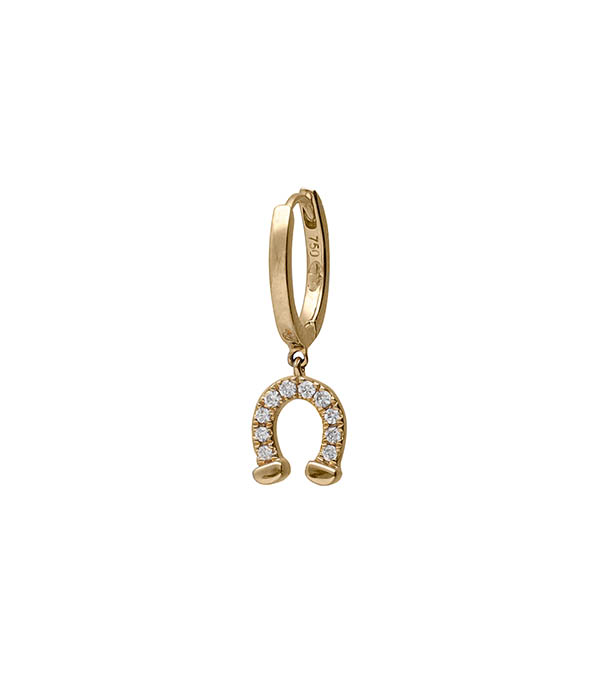 Yellow gold Creole earring with diamond horseshoe And... Paris