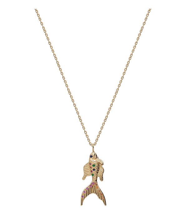 Yellow Gold and Multi-Sapphire Chinese Fish Necklace And... Paris