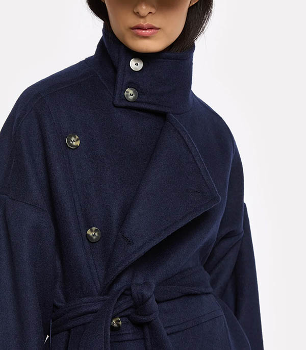 Rosa Navy Luxury Coat Roseanna