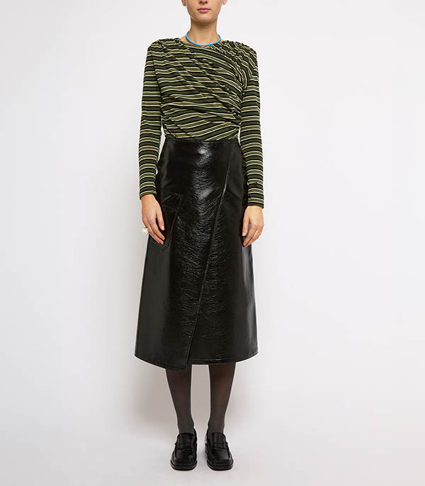 Martine Black patent skirt Roseanna