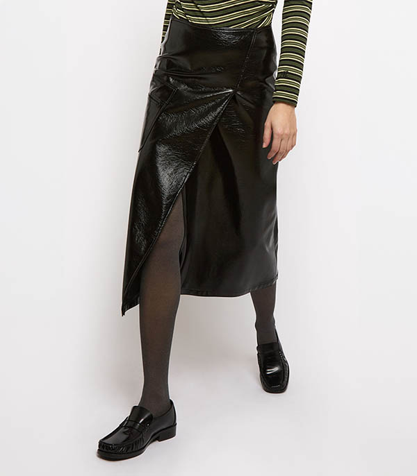 Martine Black patent skirt Roseanna