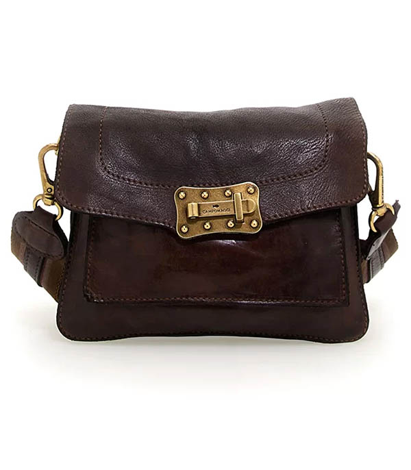 Agnese shoulder bag in dark brown Campomaggi leather