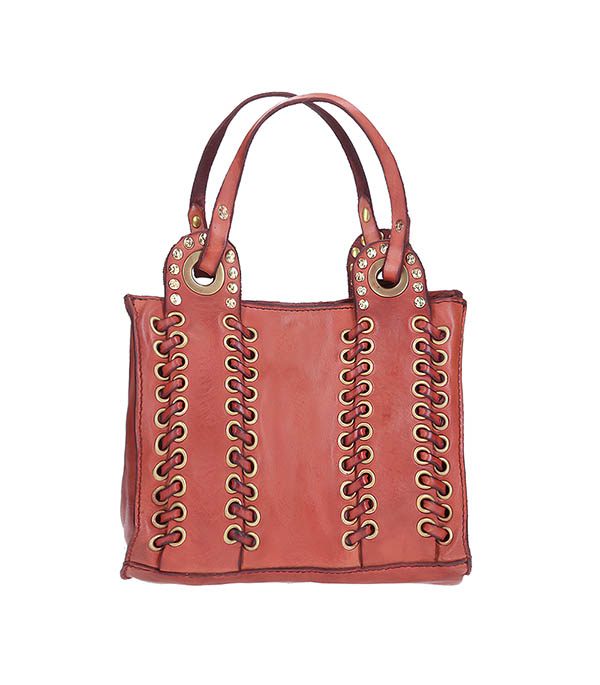 Dalia Rust Braided Leather Shoulder Bag Campomaggi