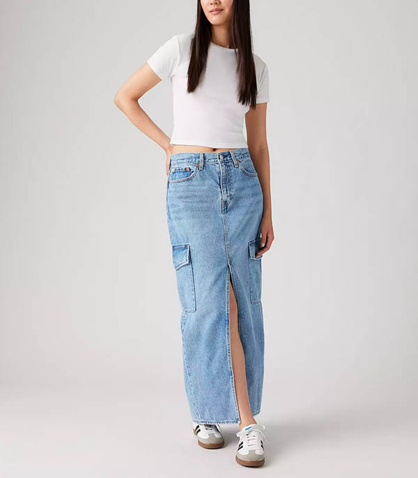 Long Jean Ankle Column Cargo Skirt Maximize the Moment Levi's