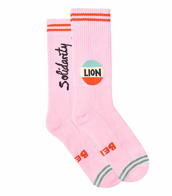 Chaussettes Lion en coton Pink Bella Freud - Taille Taille unique