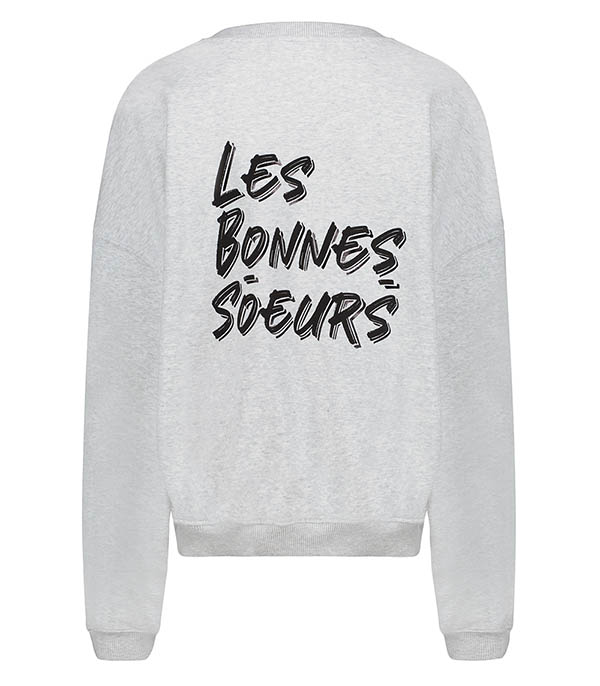 Babe Sweatshirt Light Heather Grey LES BONNES SOEURS