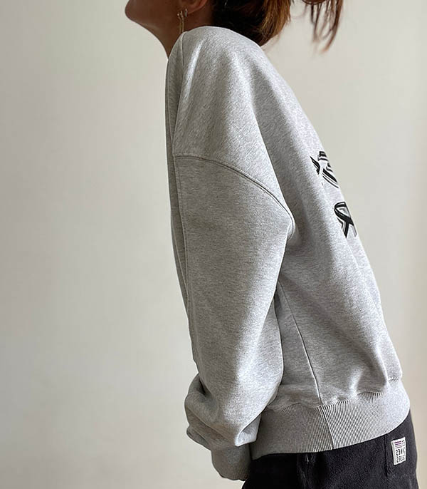 Sweat-shirt Babe Gris Chiné Clair LES BONNES SOEURS