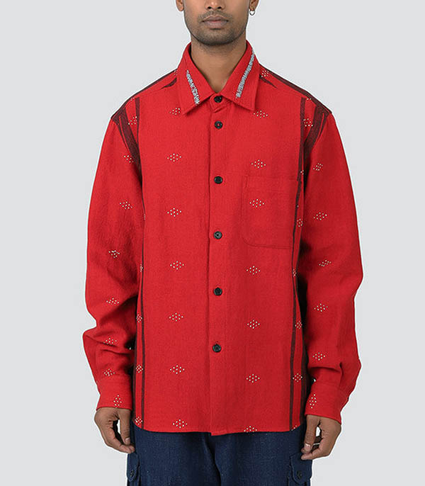 Luis Oversize thick shirt Kardo Red