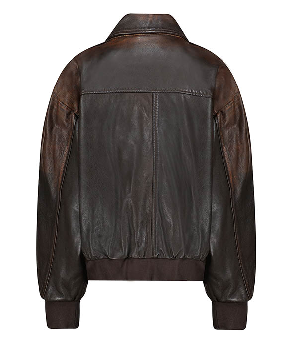 Leather bomber Trevanna Rub Off Brown LAMARQUE