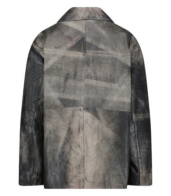 Veste en cuir Presley Fossil Grey  LAMARQUE