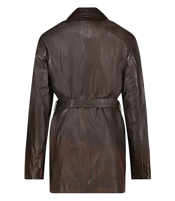 Trench en cuir Marlowe Rub Off Brown  LAMARQUE