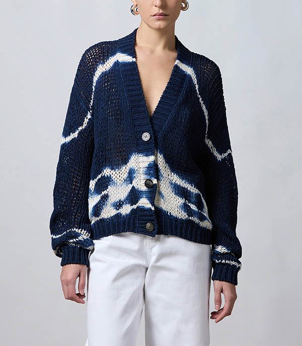 Cardigan en coton Batik Blu Roberto Collina