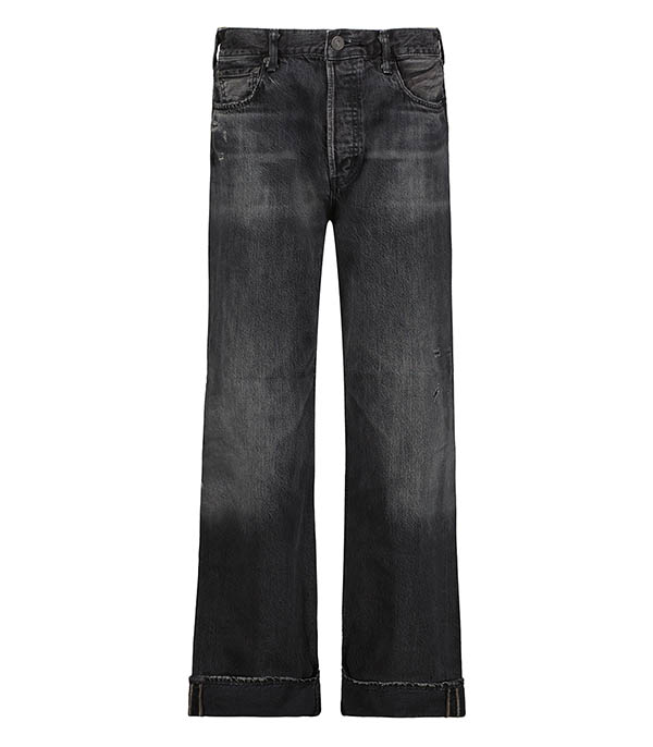 Jean Bostwick Wide Straight Black  Moussy Vintage