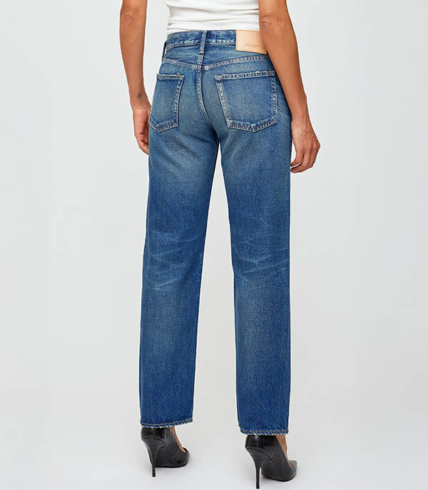 Jean Minneola Straight Low Dark Blue Moussy Vintage