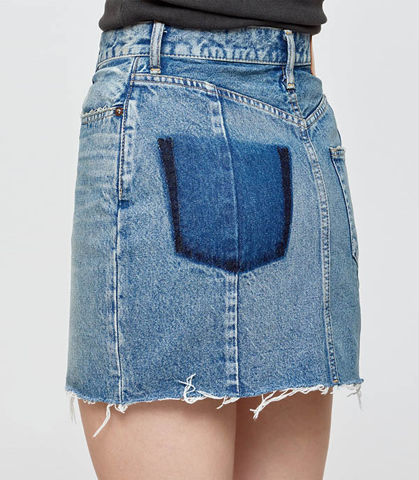 Jupe MV Thomoston Asymmetry Blue  Moussy Vintage
