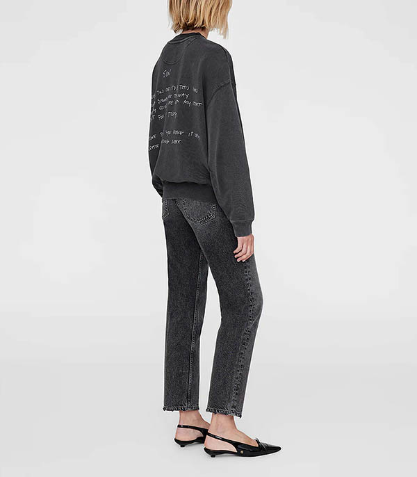 Sweat-shirt Jaci Lyrics Washed Black Anine Bing