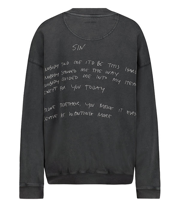 Sweat-shirt Jaci Lyrics Washed Black Anine Bing