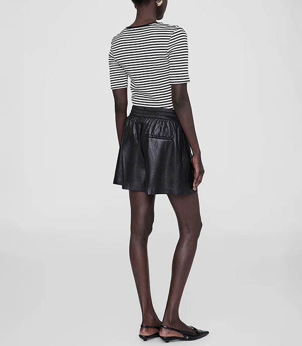 Short en cuir vegan Kam Black Anine Bing