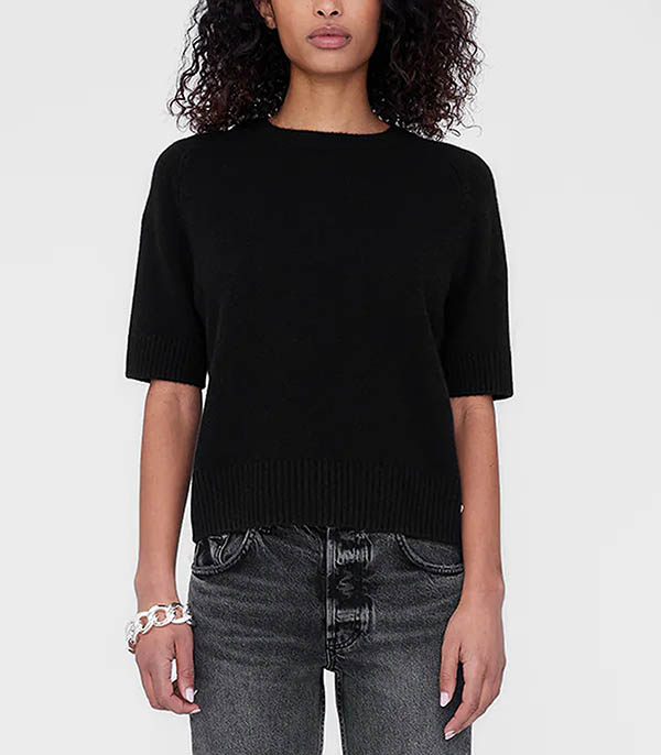 Pull en Cachemire Manches Courtes Jackson Black  Anine Bing