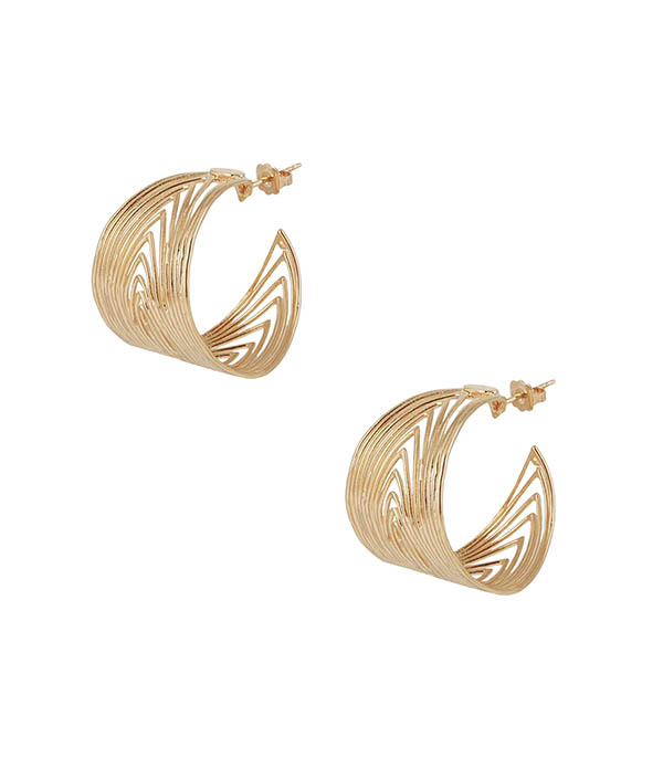 Boucles d'oreilles Créoles Wave dorées Gas Bijoux