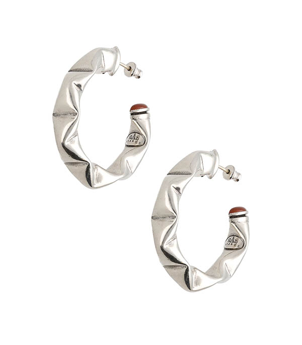 Earrings PM Moki Cabo Silver/Brown Gas Bijoux