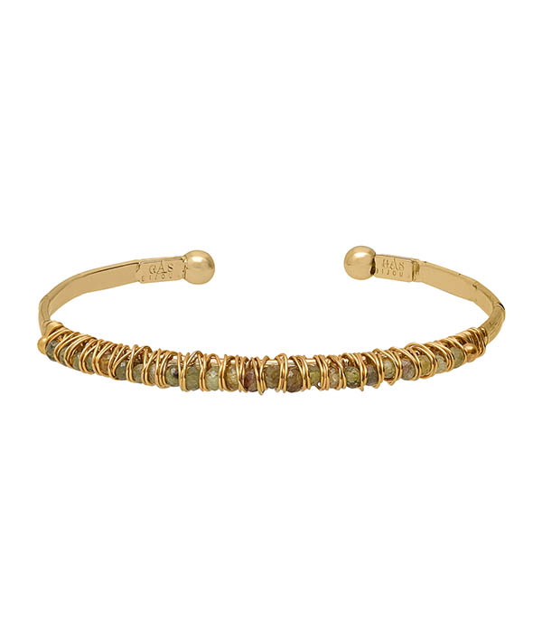 Lyre bangle, large model, gold-plated, Vert d'Eau Gas Bijoux