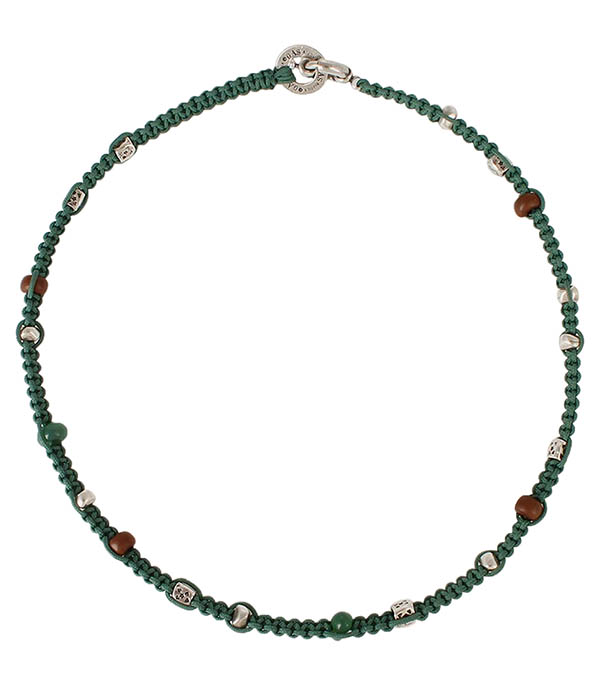 Necklace man Ewen silver plated Green Gas Bijoux