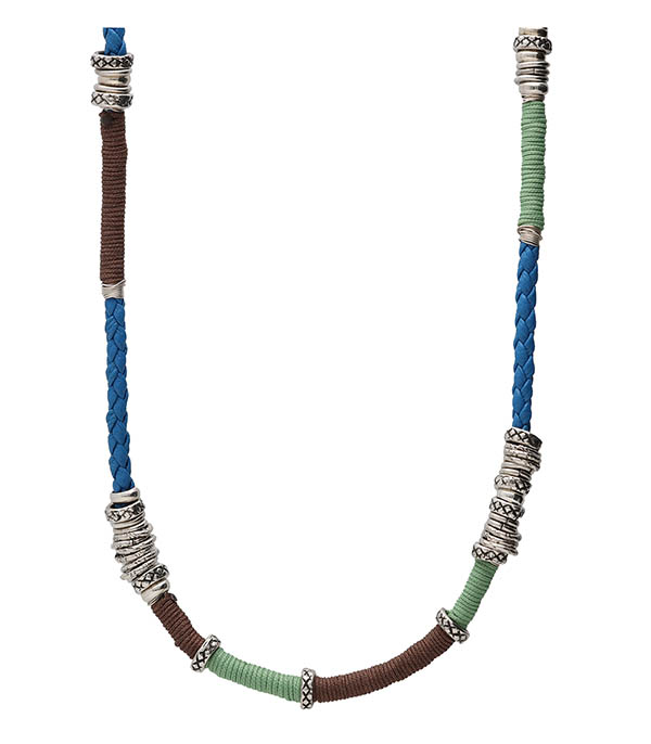 Man necklace Marceau silver plated Blue Gas Bijoux