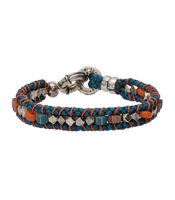 Ever GM Men's Bracelet Silver Blue Gas Bijoux