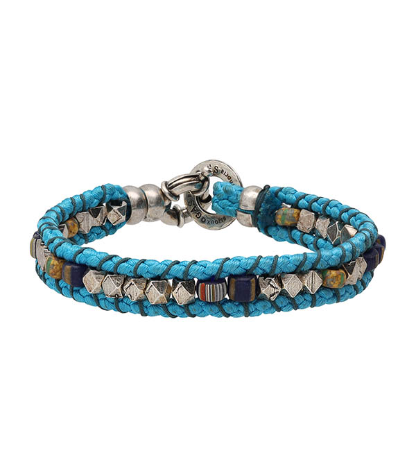 Ever GM Men's Silver Turquoise Bracelet Gas Bijoux