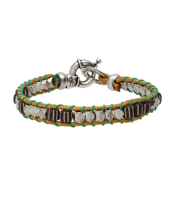 Ever Simple Men's Bracelet Silver Yellow Green Gas Bijoux