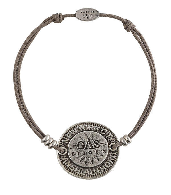 Silver Token Bracelet Taupe Link Gas Bijoux