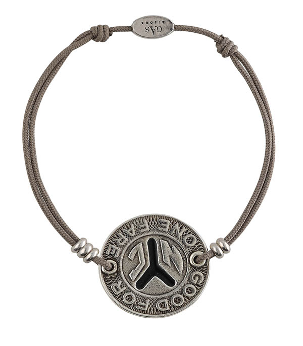 Silver Token Bracelet Taupe Link Gas Bijoux