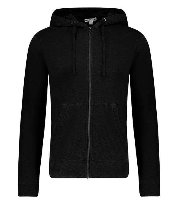 Hoodie Zippé homme French Terry Black  James Perse