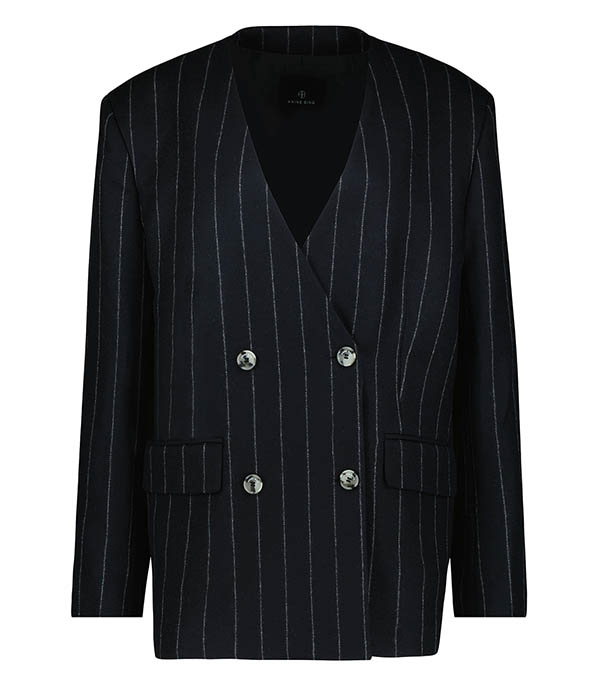 Blazer Maron Dark Grey Pinstripe Anine Bing à -30%