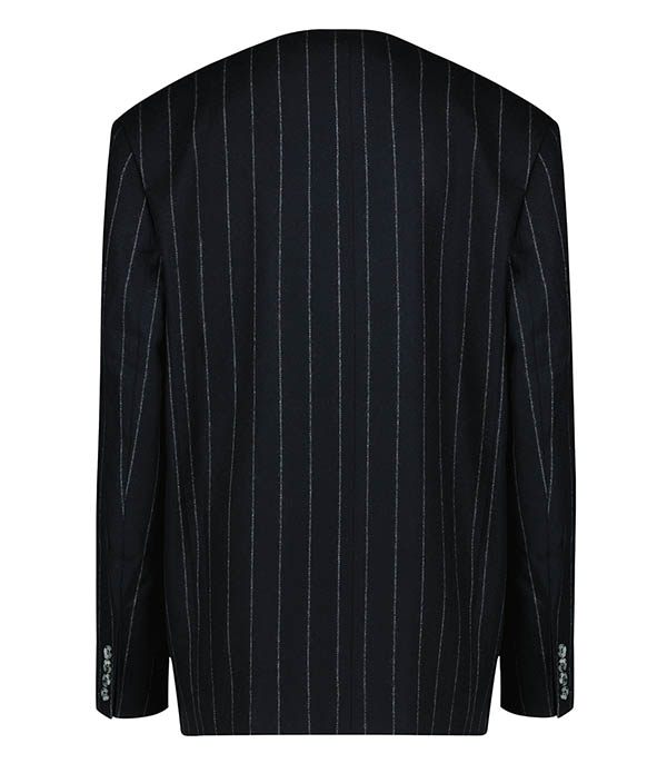 Blazer Maron Dark Grey Pinstripe Anine Bing