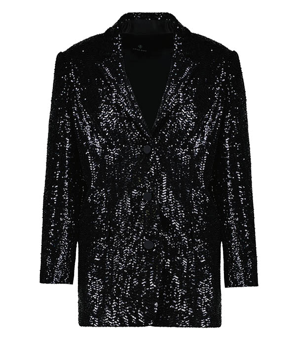 Sara Black Sequin Jacket Anine Bing