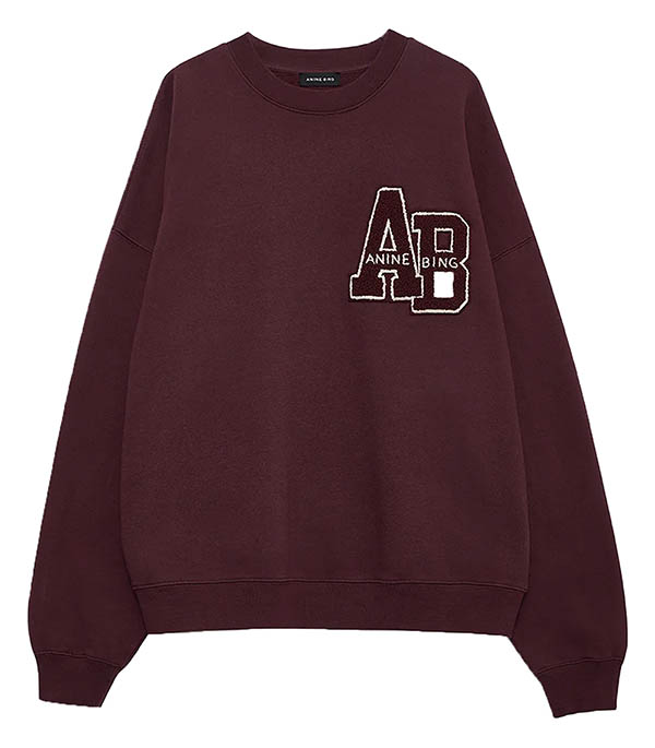 Miles Oversized Dark Burgundy sweatshirt Anine Bing