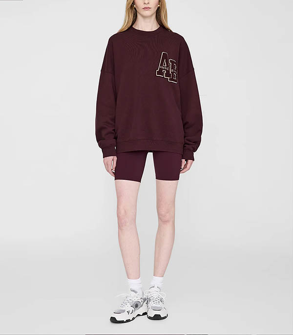 Miles Oversized Dark Burgundy sweatshirt Anine Bing