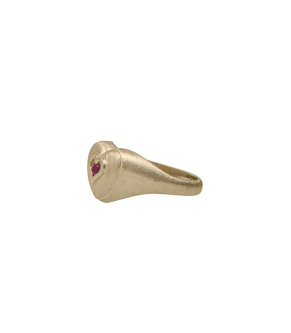 Brushed Gold Heart Ring Feidt Paris