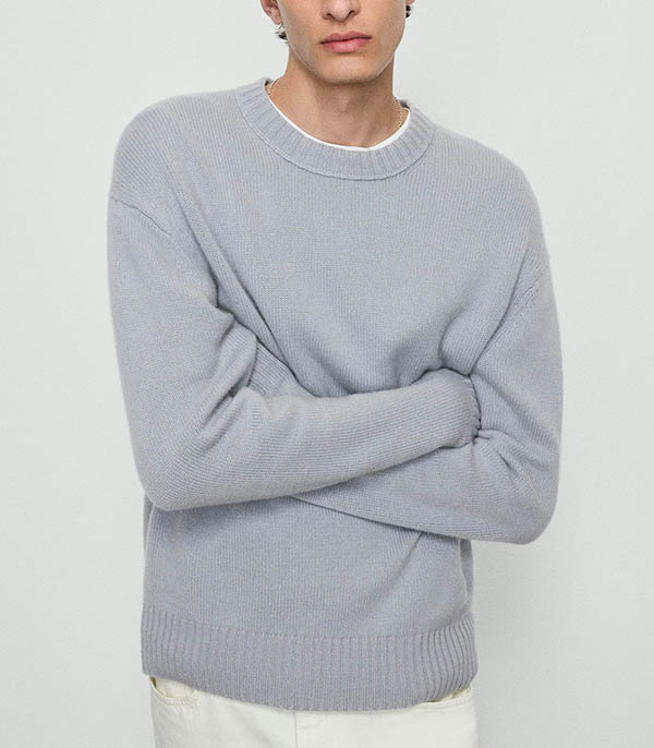 Pull unisexe Cashmere Crewneck Smoky Blue Frame