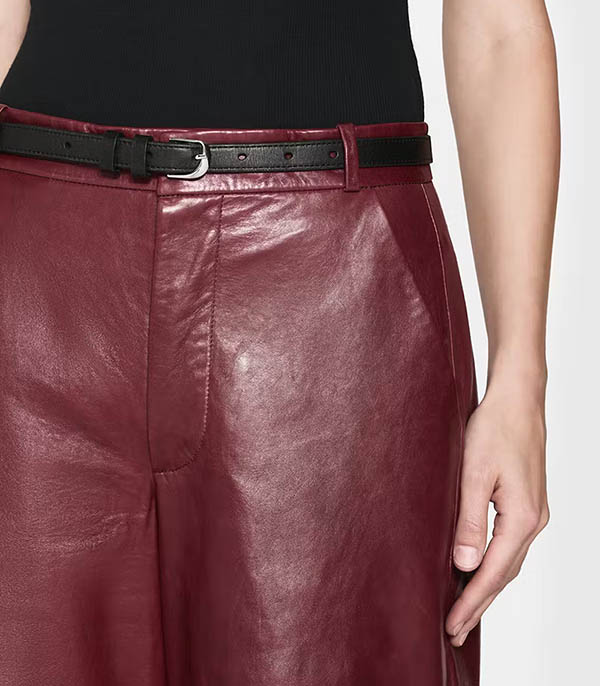 Syrah Red Leather Pants Frame