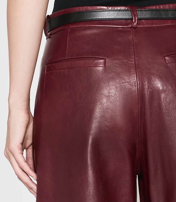 Syrah Red Leather Pants Frame