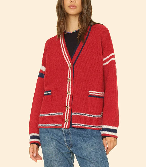 Cardigan Carey Red Blue Xirena