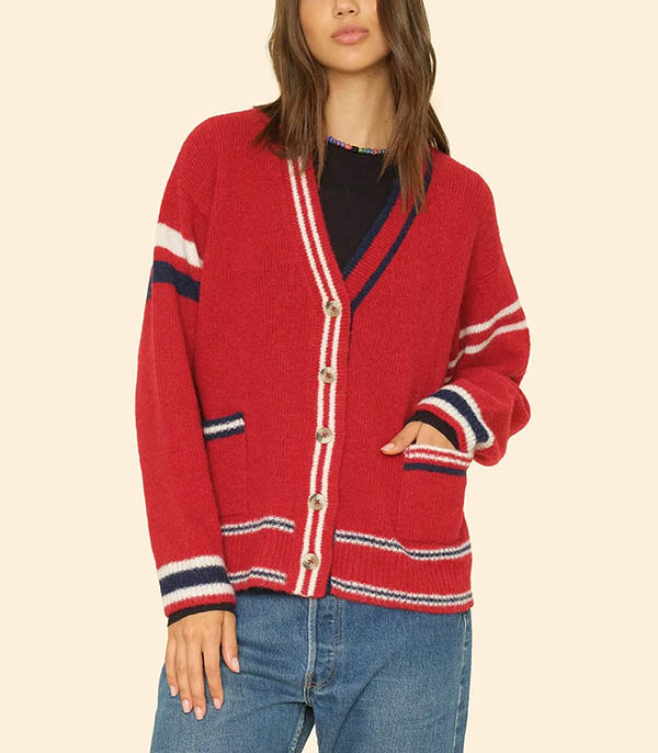 Cardigan Carey Red Blue Xirena