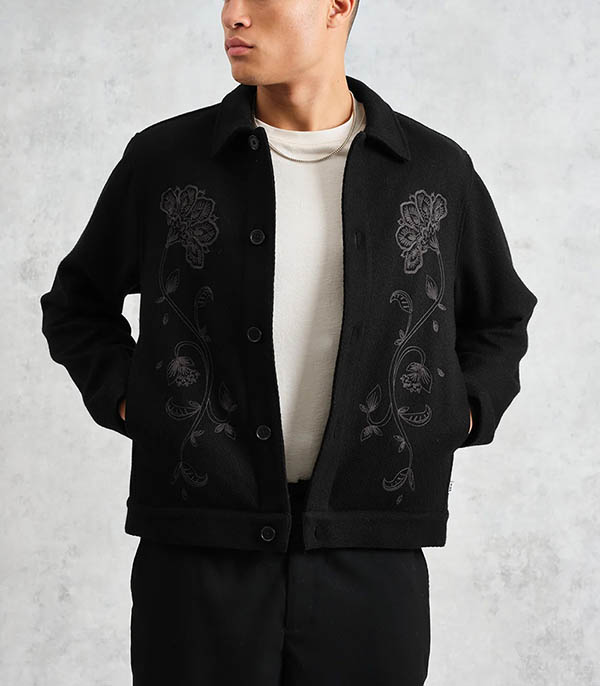 Veste Elm Floral Noir Wax London