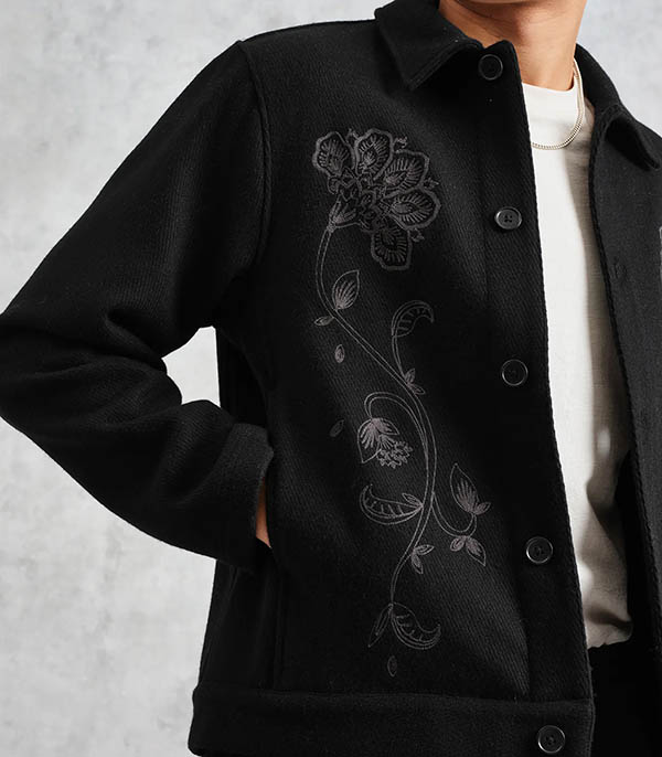 Veste Elm Floral Noir Wax London